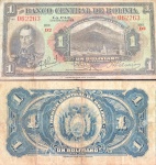 BOLIVIA - CEDULA DE UM BOLIVIANO DO ANO 1928 EM BOM ESTADO DE CONSERVAÇÃO!!!!