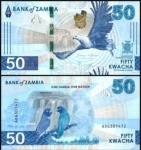 ZAMBIA - CEDULA DE - 50 Kwacha DO ANO 2024-25 EM ESTADO FLOR DE ESTAMPA