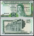 GIBRALTAR CEDULA DE  5 Pounds 1988 SERIE RAINHAS - EM ESTADO FLOR DE ESTAMPA DE CONSERVAÇÃO