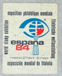 ESPANHA 84 VINHETA DA EXPO MUNDIAL DE FILATELIA  EM ESTADO MINT DE CONSERVAÇÃO