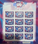 BRASIL FOLHA COMPLETA COM 12 SELOS COM HOMENAGEM AOS 150 ANOS DA UPU