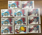 CHECOSLOVAQUIS SUPER  SÉRIE DE SELOS  COM O TEMA FAUNA  PEIXES EM ESTADO MINT DE CONSERVAÇÃO!