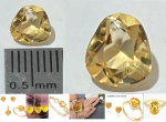 CITRINO ORIGEM RIO GRANDE DO SUL - LAPIDAÇÃO EM FORMATO CORAÇÃO MUTI FACETADO COR AMARELO