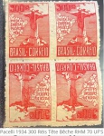 PACELLI QUADRA EM TETE BECHE DO ANO 1934 NO SELO DE 300 RÉIS VALOR DE CAT 70 UFS OU R$ 350 REAIS