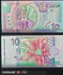 SURINAME  CEDULA  DE  10 GOULDEN  EM ESTADO FLOR DE ESTAMPA DE CONSERVAÇÃO