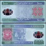 Mauritânia  CEDULA DE 1.000 Ouguyia 2014 Polímero EM ESTADO FLOR DE ESTAMPA DE CONSERVAÇÃO