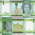 JERSEY ISLAND ILHAS DE JERSEY - CEDULA SÉRIE RAINHAS DE ONE POUND DO ANO 2010 EM ESTADO FLOR DE ESTAMPA DE CONSERVAÇÃO