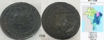 BRASIL MOEDA DE COBRE XX COM CARIMBO ESCUDETE 1736  PERIODO COLONIA D JOÃO V  !