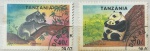 TANZANIA PAR DE SELOS  COM  O TEMA FAUNA ANIMAIS E SEUS FILHOTES  -EM ESTADO MINT DE CONSERVAÇÃO!!!
