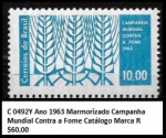 MARMORIZADO ESCASSO SELO RHM C 0492Y DO ANO  1963 - EM ESTADO MINT DE CONSERVAÇÃO!