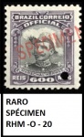 RARO SELO SPÉCIMEN RHM O - 20 HERMES EM ESTADO MINT DE CONSERVAÇÃO