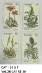 TRANSKEY SÉRIE DE SELOS  COM O TEMA FLORA   EM ESTADO MINT DE CONSERVAÇÃO CONFORME A FOTO EXIBIDA