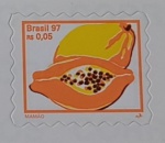 BRASIL SELO DO ANO 1997 FRUTAS - PERCE EM ONDAS 1 MM  EM ESTADO MINT DE CONSERVAÇÃO