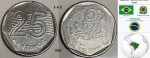 BRASIL MOEDA ESCASSA BAIXA TIRAGEM F A O DE 25 Centavos DO ANO 1995