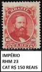 IMPÉRIO - D PEDRO  RHM 23 ANO 1866 COM BELO DESLOCAMENTO DE PICOTE - SELO NOVO SEM CARIMBO EM ESTADO MINT DE CONSERVAÇÃO!