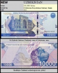 UZBEKISTAN - CEDULA DE 10000 SOM DO ANO 2021 - EM ESTADO FLOR DE ESTAMPA DE CONSERVAÇÃO