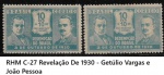 BRASIL PAR DE SELOS  RHM  C - 27  Ano 1930 - GETULIO E JOÃO PESSOA  - ESTADO DE CONSERVAÇÃO CONFORME A FOTO EXIBIDA NUNCA CIRCULADO BÉLISSIMO PAR  !!