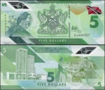 Trinidad & Tobago CEDULA DE  5 Dollars DO ANO  2020 EM POLIMERO - EM ESTADO FLOR DE ESTAMPA DE CONSERVAÇÃO