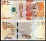 COLOMBIA  - CEDULA ESCASSA DE 20000 PESOS DO ANO 2015 - EM ESTADO FLOR DE ESTAMPA DE CONSERVAÇÃO