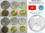 QUIRGUISTÃO  - SET DE MOEDAS ESCASSAS EM ESTADO FLOR DE CUNHO DE CONSERVAÇÃO