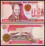 MOÇAMBIQUE  - CEDULA DE  1000 METICAIS ANO 1991 EM ESTADO FLOR DE ESTAMPA DE CONSERVAÇÃO