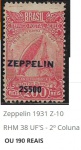 ZEPPELLIN SELO RHM Z - 10 DO ANO 1931  EM AZUL VALOR DE CAT  38 UF'S OU 190 REAIS  - 2º Coluna