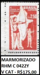 BRASIL SELO MARMORIZADO RHM C 0422 Y VALOR CAT R$ 175 - EM ESTADO MINT DE CONSERVAÇÃO