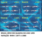 BRASIL SÉRIE EM QUADRA DO ANO 1995 NATAÇÃO  RHM C 1977 A 1980  EM ESTADO MINT DE CONSERVAÇÃO!