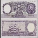 ARGENTINA CEDULA GRANDE - CEDULA ESCASSA DE 1000 PESOS  DO ANO 1965 - EM ESTADO FLOR DE ESTAMPA DE CONSERVAÇÃO