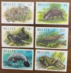 BELIZE - SÉRIE  DE SELOS COM O TEMA FAUNA  EM BÉLISSIMO ESTADO DE CONSERVAÇÃO