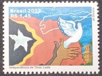 BRASIL SELO DO ANO 2002 INDEPENDENCIA DO TIMOR LESTE  EM ESTADO MINT DE CONSERVAÇÃO