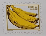 BRASIL SELO DO ANO 1997 FRUTAS - PERCE EM ONDAS 1 MM EM ESTADO MINT DE CONSERVAÇÃO