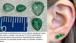ESMERALDA - PAR FORMATO LAPIDAÇÃO  GOTA COR TRANSLUCIDA VERDE - SUA BELEZA É MARAVILHOSA!