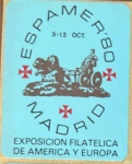 ESPANHA VINHETA DA ESPAMER EXPO FILATELIA AMERICA E EUROPA  EM ESTADO MINT DE CONSERVAÇÃO