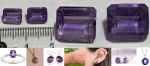 AMETISTAS PAR DE GEMAS NA COR VIOLETA EM LAPIDAÇÃO OVAL ÓTIMAS PARA BRINCOS , ANÉIS E PINGENTES