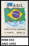BRASIL SELO ESCASSO DO ANO 1992 RHM 692 EM ESTADO MINT DE CONSERVAÇÃO
