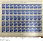 BRASIL FOLHA COMPLETA ESCASSA COM 50 SELOS DO ANO 1953 RHM C 318 ESTADO DE CONSERVAÇÃO CONFORME A FOTO EXIBIDA