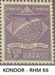 KONDOR SELO DO BRASIL CAT RHM K 6 DO ANO 1927 VALOR DE CATALOGO 20 UFS OU R$ 100 REAIS