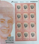BRASIL FOLHA COMPLETA COM 12 SELOS DO ANO 2024 MULHERES PIONEIRAS DAS CIÊNCIAS BRASILEIRAS!