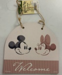 PLACA COM OS PERSONAGENS DA DISNEY MICKEY E MINIE COM A MENSAGEM DE BEM VINDOS BÉLISSIMA