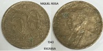 BRASIL MOEDA DE 50 CENTAVOS   DO ANO 1943 NIQUEL ROSA   - ESTADO DE CONSERVAÇÃO CONFORME A FOTO EXIBIDA !