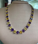 COLAR BÉLISSIMO EM AMETISTA EM LAPIDAÇÃO GOTA  E CITRINO EM LAPIDAÇÃO RETANGULAR  CONJUNTO FANTÁSTICO VALOR DE MERCADO 4 MIL - R$ 2,9 MIL