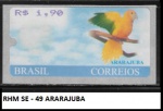 SELO ETIQUETA -RHM SE - 49  ARARAJUBA - SELO EM  ESTADO MINT DE CONSERVAÇÃO
