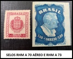 SELOS RHM A 70 AÉREO E RHM A 73 - PAR DE SELOS EM ESTADO MINT DE CONSERVAÇÃO