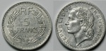 FRANÇA MOEDA DE 5 FRANCS DO ANO 1945 FINAL DA SEGUNDA GUERRA MUNDIAL  - EM ESTADO FLOR DE CUNHO DE CONSERVAÇÃO!!!