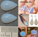 OPALINA   LAPIDAÇÃO EM FORMATO GOTA  ORIGEM FRANÇA   - COR LEITOSA  INTENSA