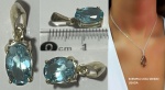 PINGENTE - ORIGEM MINAS GERAIS  BRASIL   - TOPAZIO SKY BLUE   EM PRATA 950   - COR  AZUL  !!!