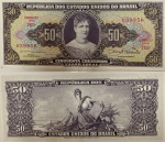 BRASIL CEDULA DA REPUBLICA DE - 50 Cruzeiros - Princesa Isabel - CAT - C 093 - 2ºEstampa - FLOR DE ESTAMPA  - Estimativa R$60,00