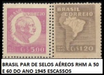 Aéreos A 059E 60 Ano 1945  - PAR DE SELOS EM ESTADO MINT DE CONSERVAÇÃO