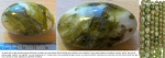 OPALA VERDE - FORMATO LAPIDADO OU RALADO OVAL   - ORIGEM  MARROCOS    - PEDRA COR VERDE COM NUANCES BRANCO , NEGRO , DOURADO -   É CONSIDERADO A PEDRA QUE ALIVIA INFECÇÕES   !!